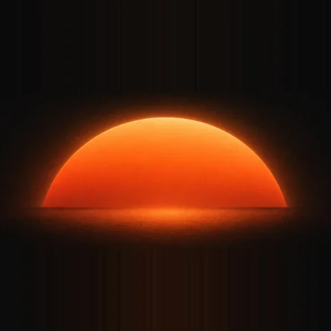 Rork short-form post: an orange sunrise over a dark horizon.